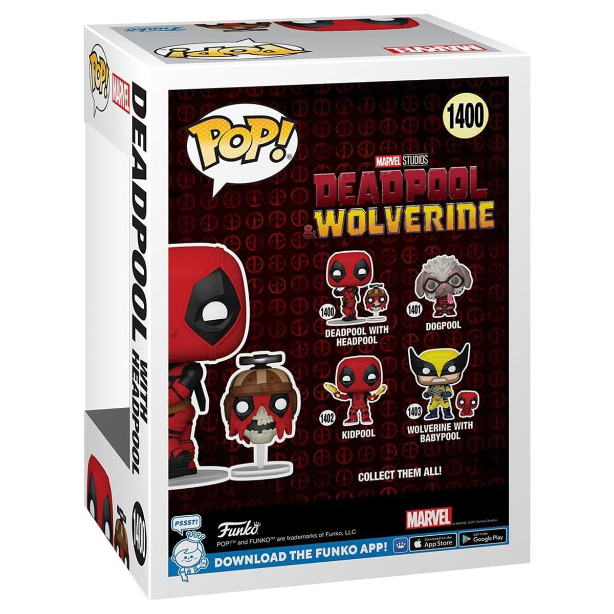 Funko Pop! Marvel Deadpool & Wolverine:Â Deadpool with Headpool Bobble Head Figures #1400