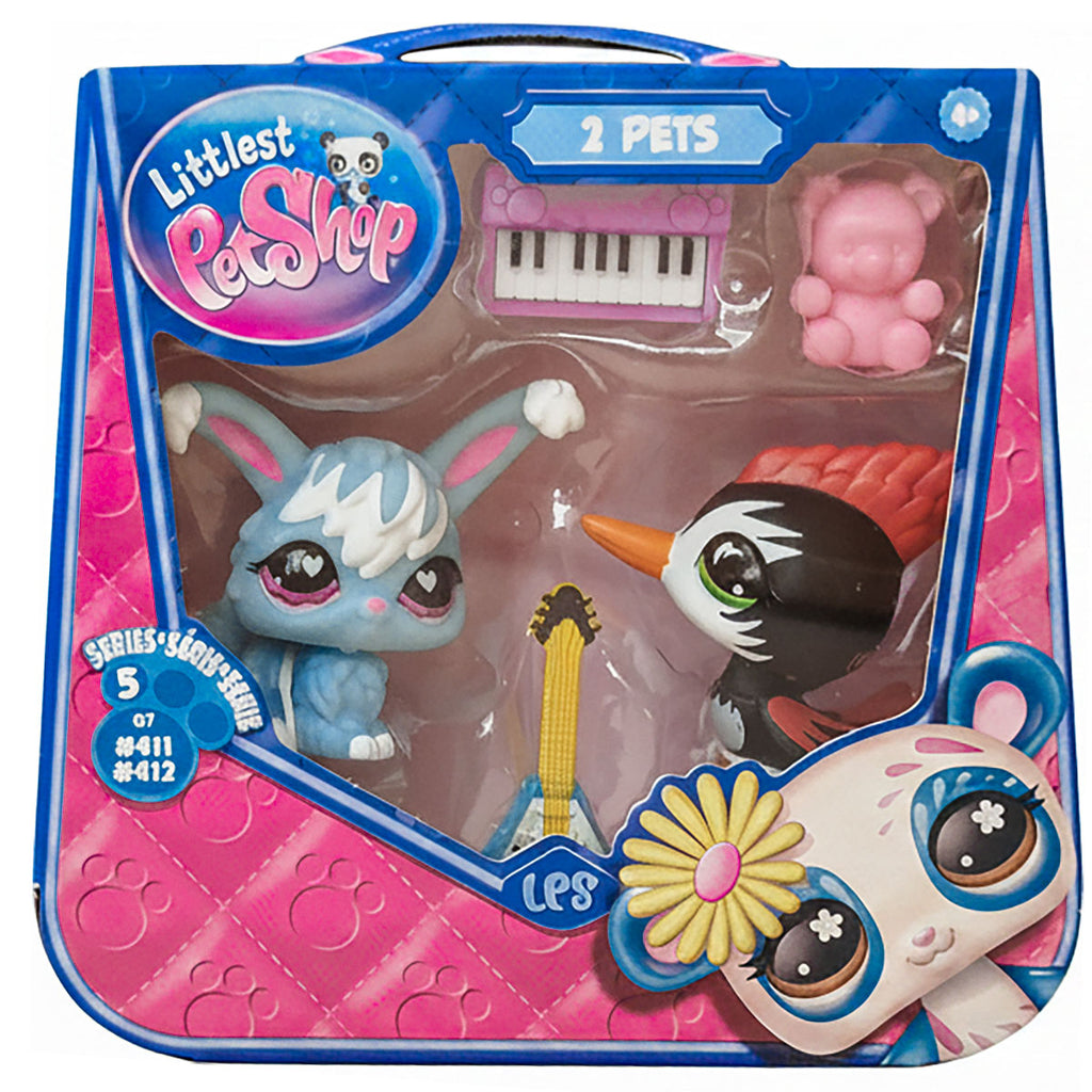Littlest Pet Shop G7 Series 5 Pet Pairs, Rabbit & Woodpecker Set G7 Figures