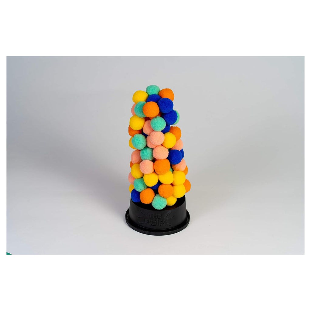 The Fuzzies gameplay stacking fluffy balls tower game setup