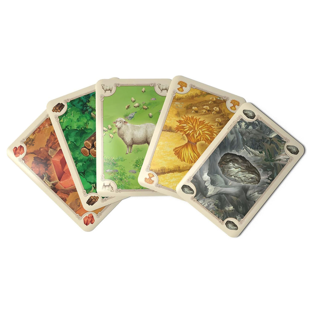 Catan board game components and pieces