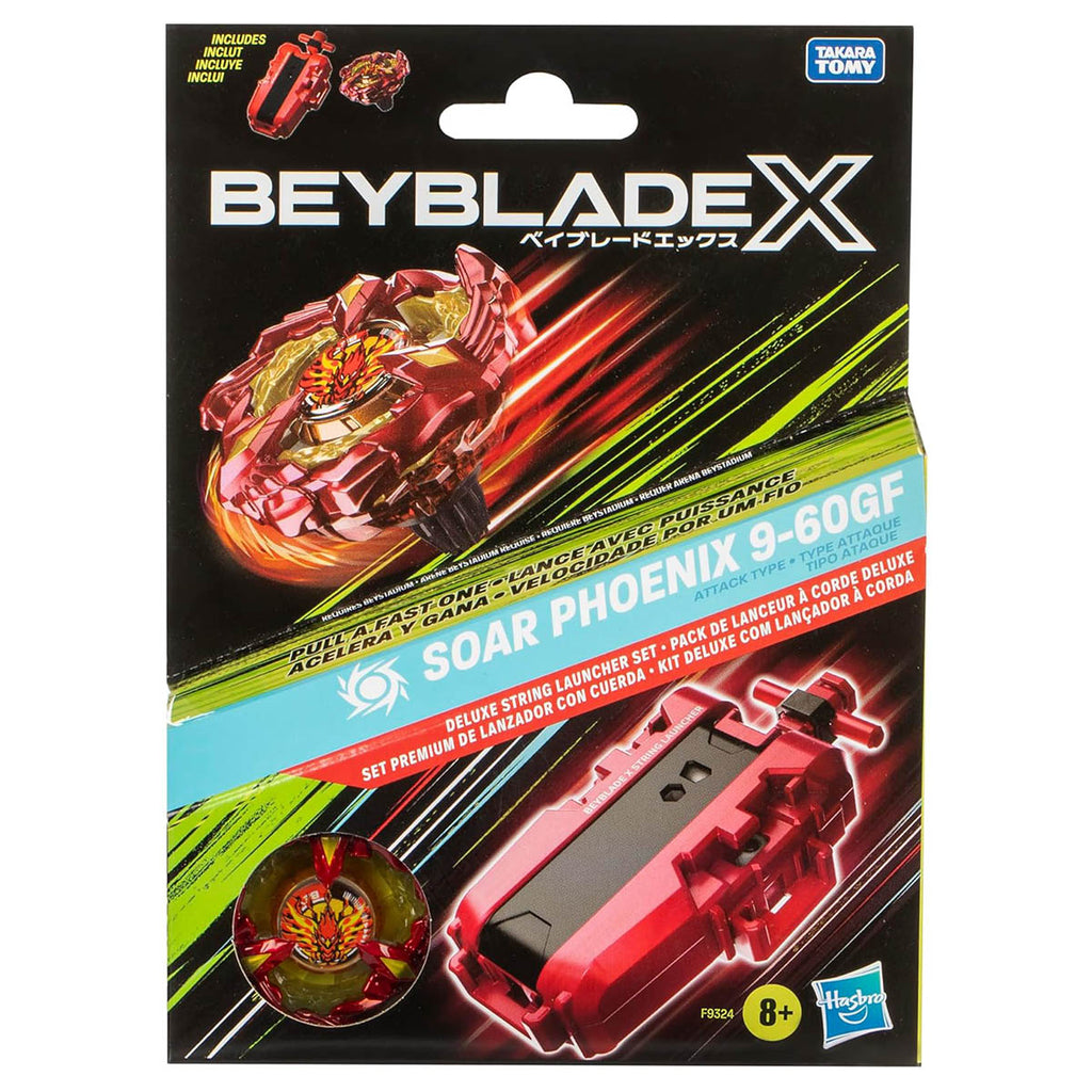 Beyblade X: Deluxe String Launcher & Soar Phoenix 9-60GF Attack Type Set