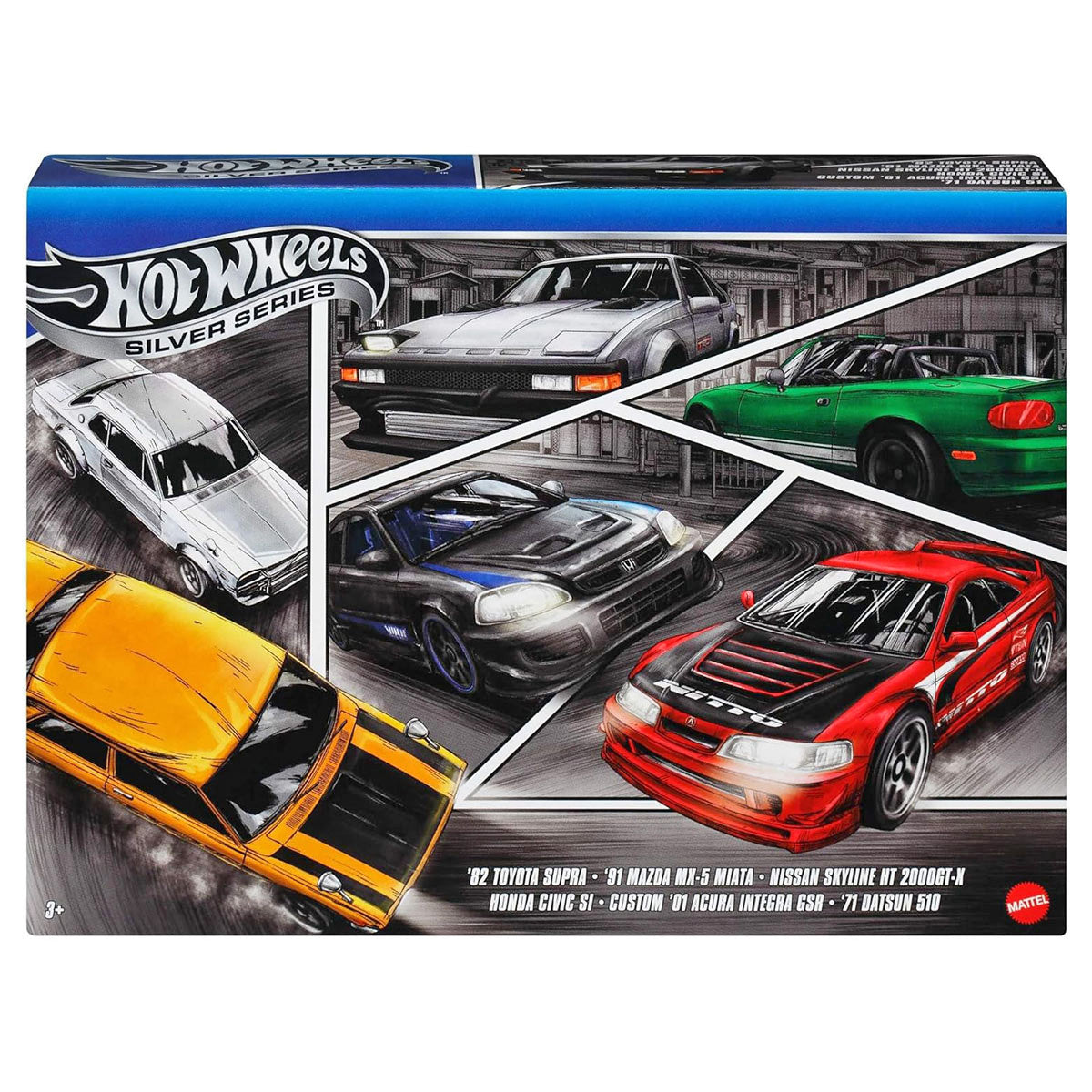 Hot Wheels Silver Series: Streets of Japan Cars (6 Pack)