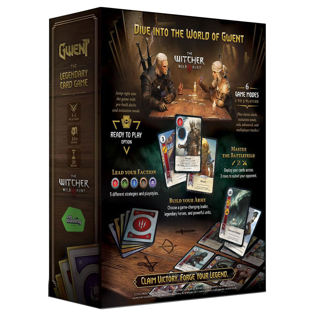 Gwent The Witcher card game box back fantasy deck builder UK