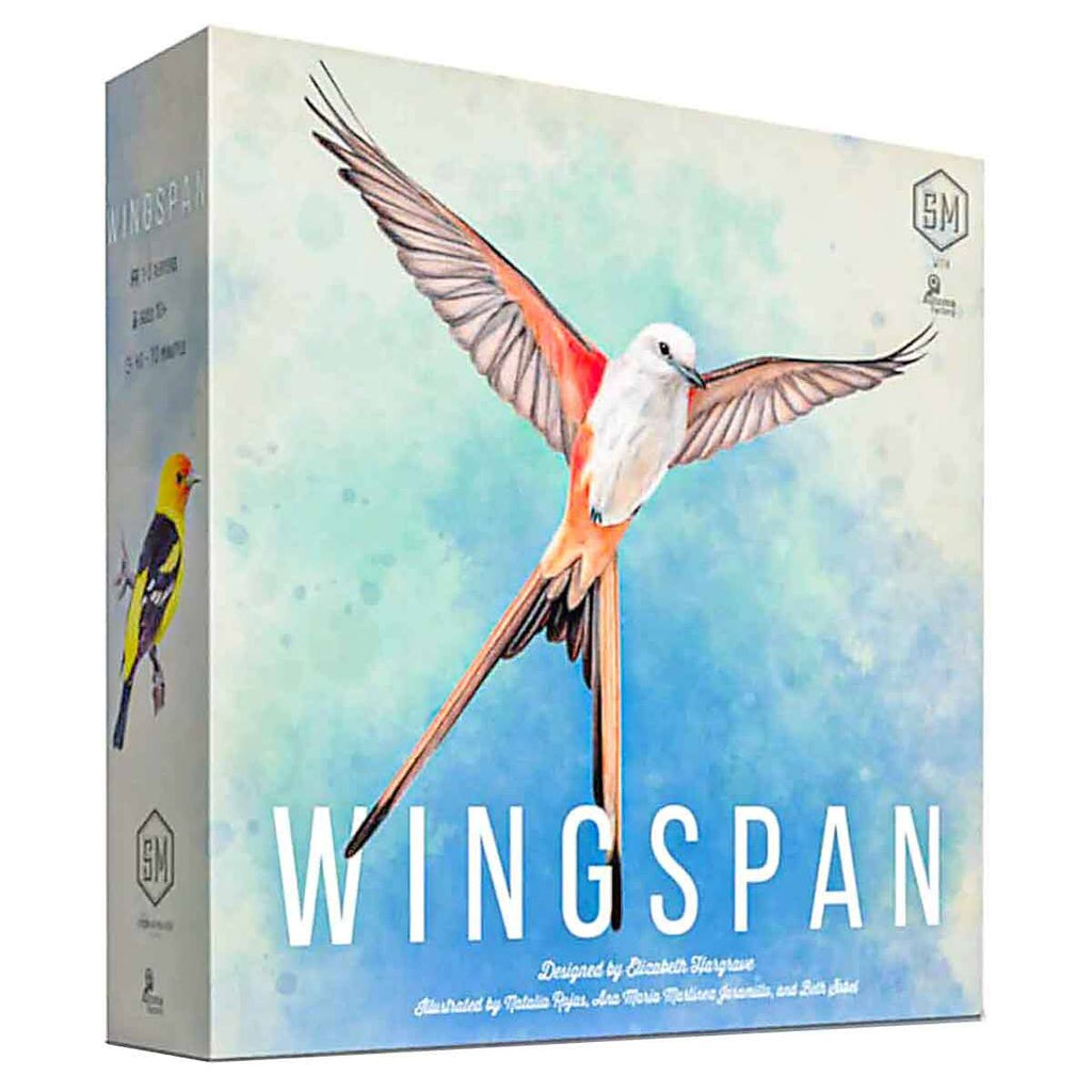 Wingspan 2nd Edition board game box and bird cards