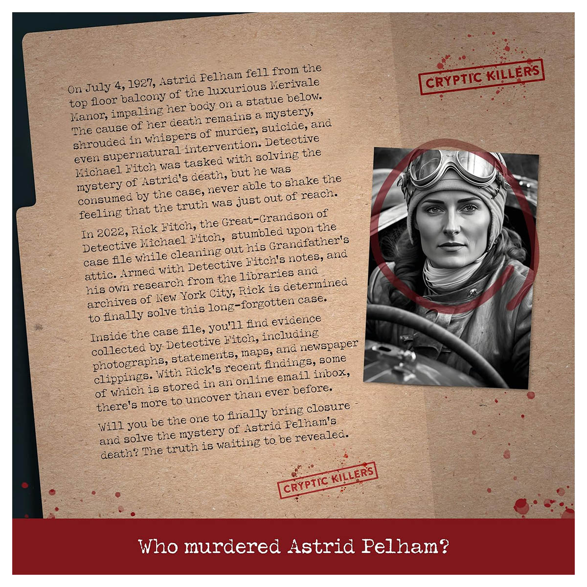 Cryptic Killers: Murder at Merivale Manor Case File Game