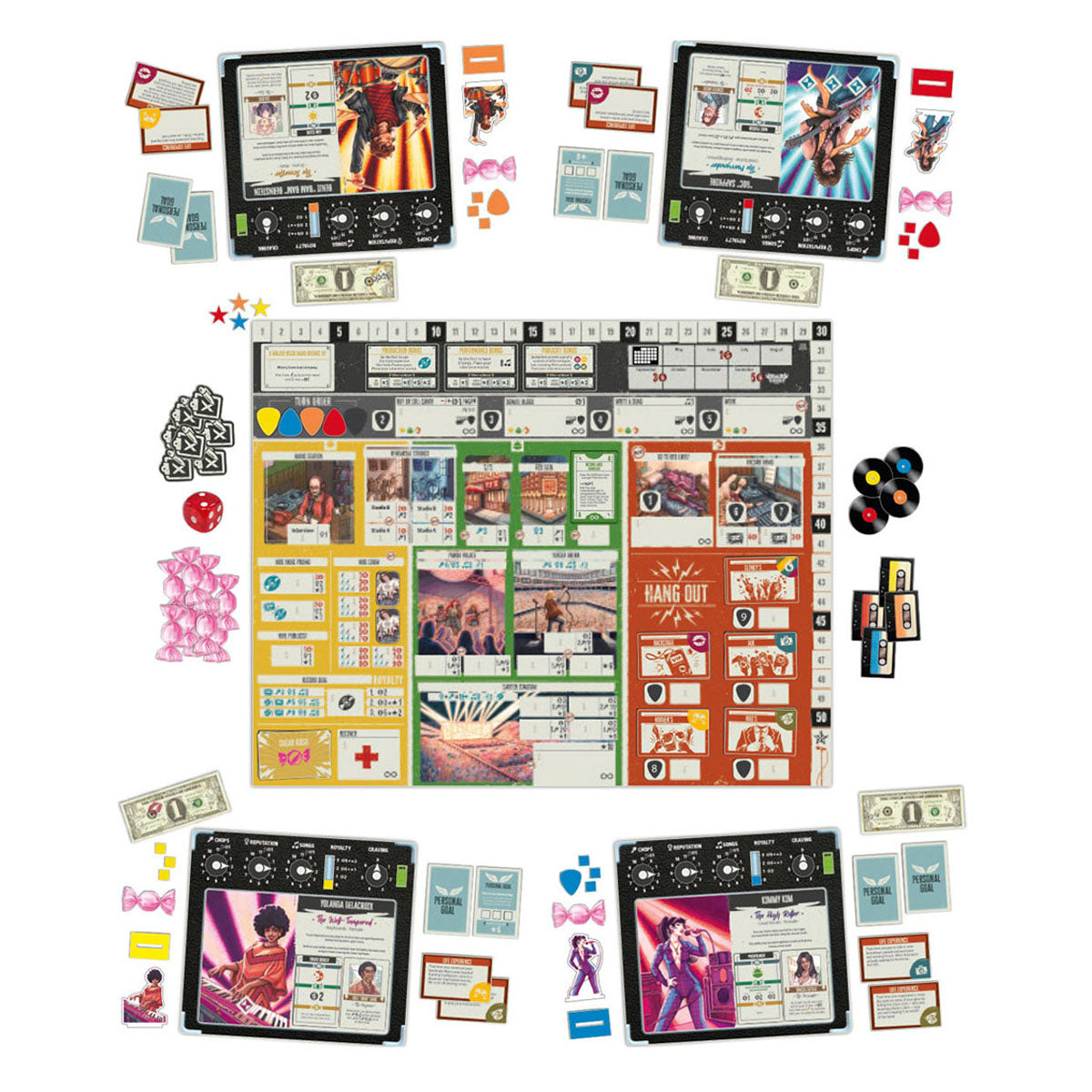 Rock Hard: 1977 - Rock-Band Strategy Board Game for 2-5 Players