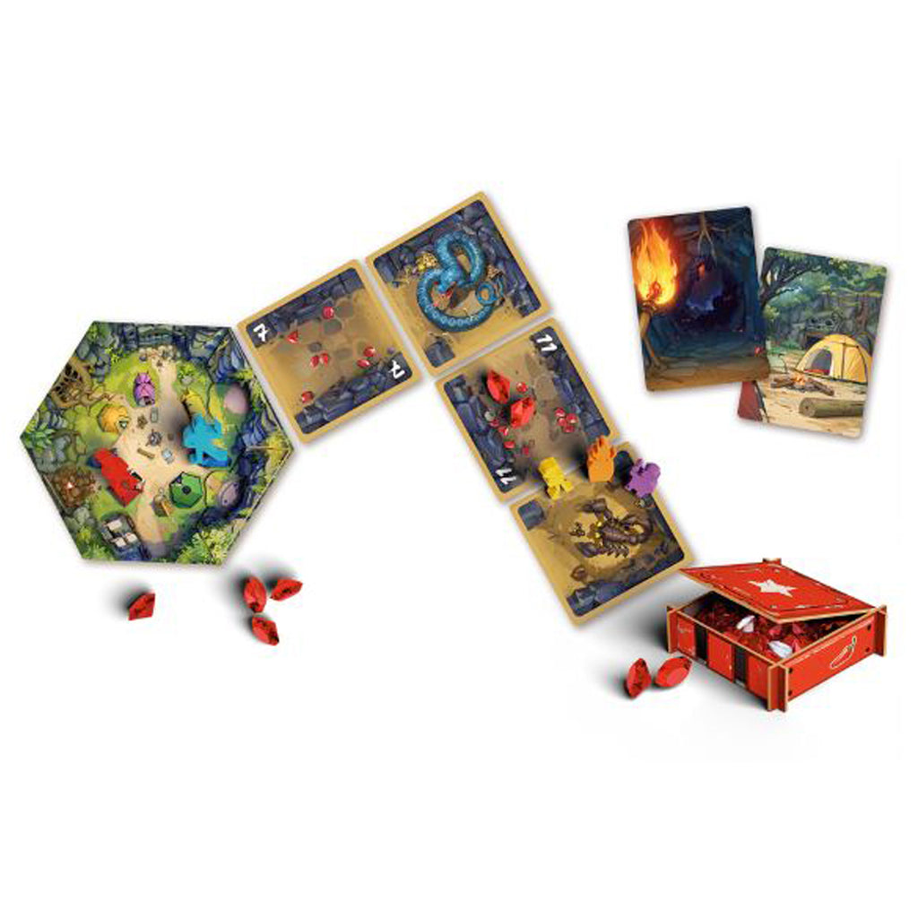 Diamant gameplay cave exploration treasure cards setup