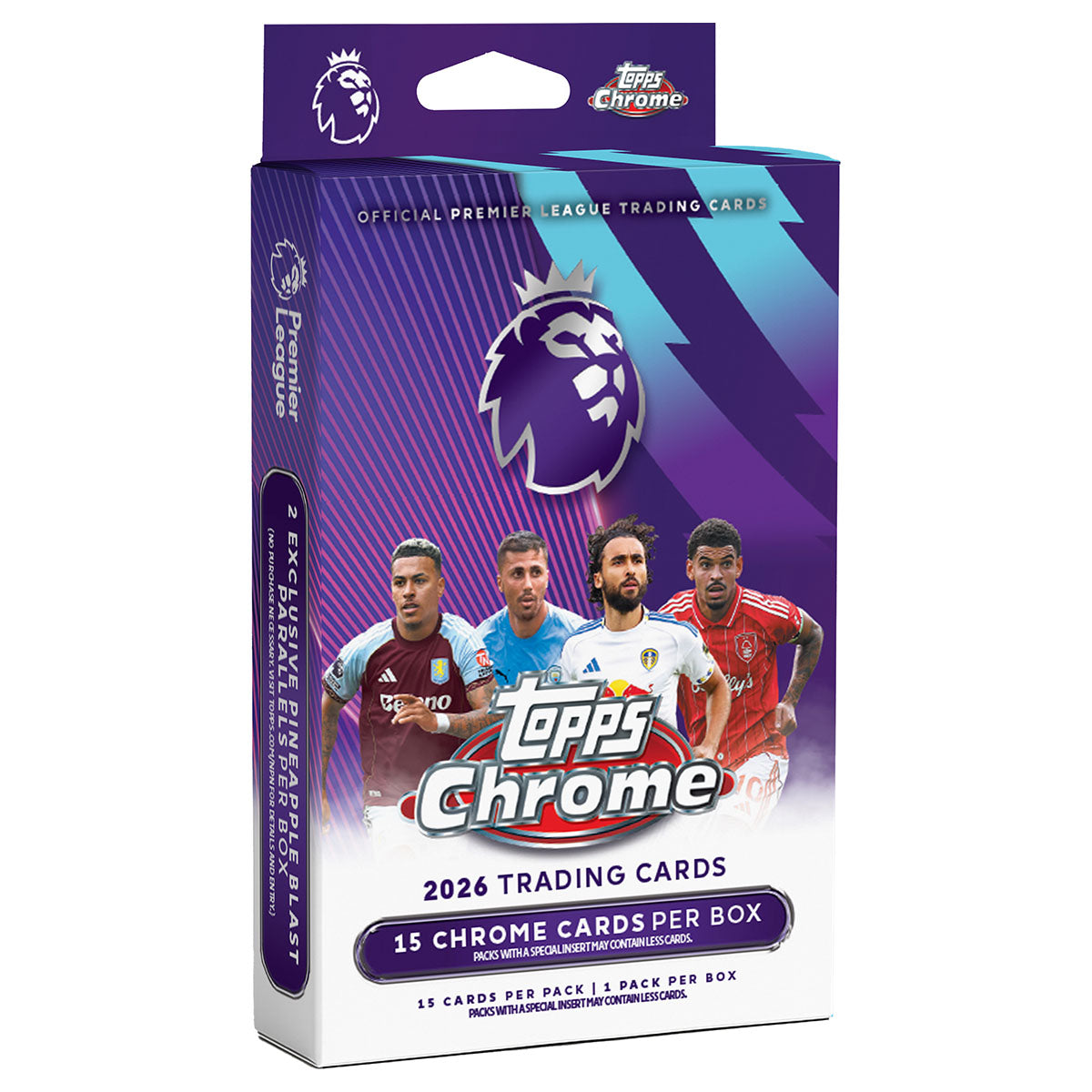 Topps Chrome Premier League 2026 Hanger Pack – Front View