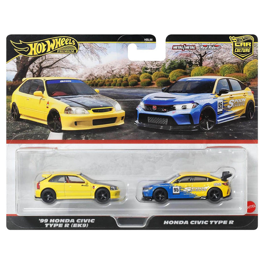 Hot Wheels Car Culture: '99 Honda CivicType R (EK9) & Honda Civic Type R 1:64 Cars (2 Pack)