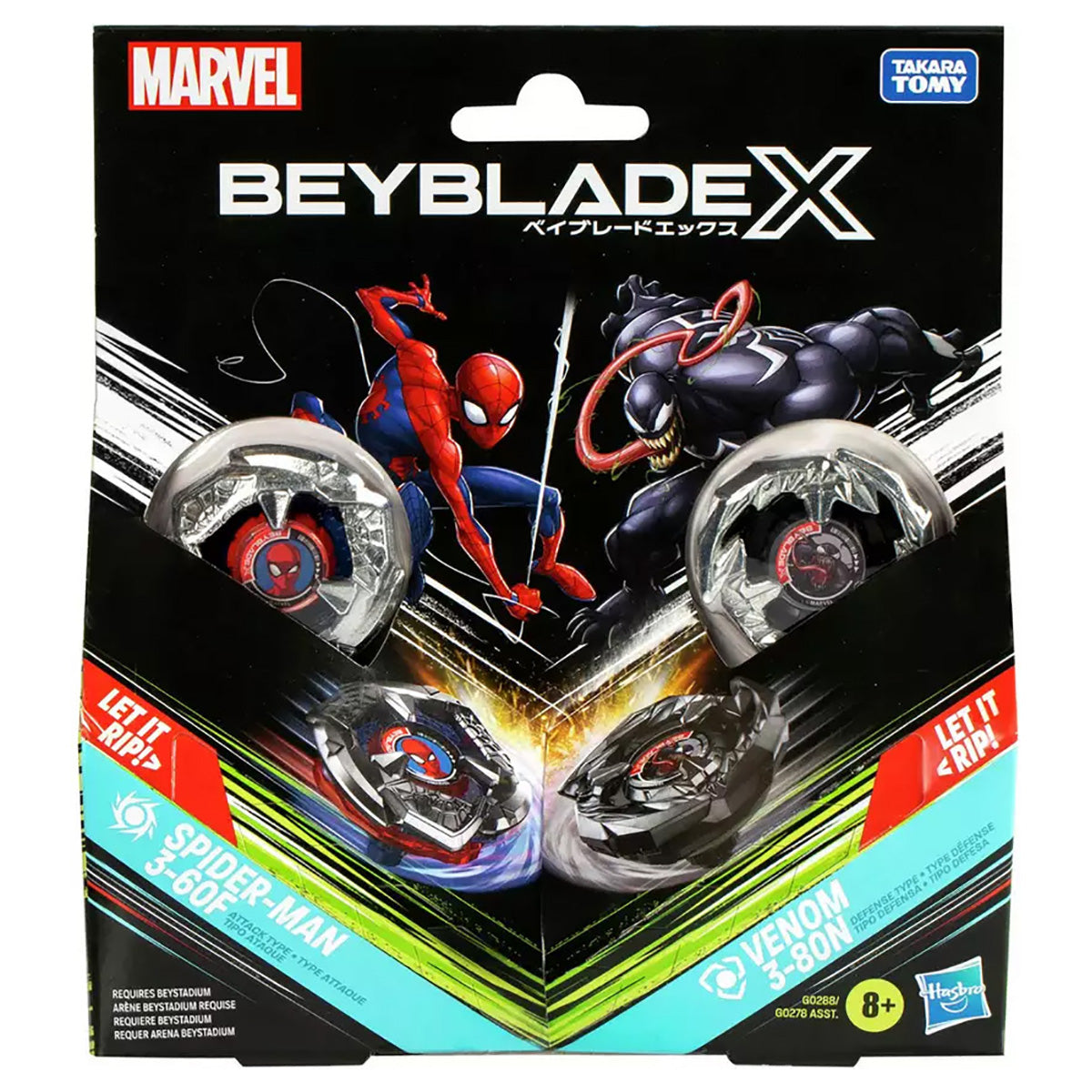 Beyblade X Marvel Spider-Man Vs Venom Set