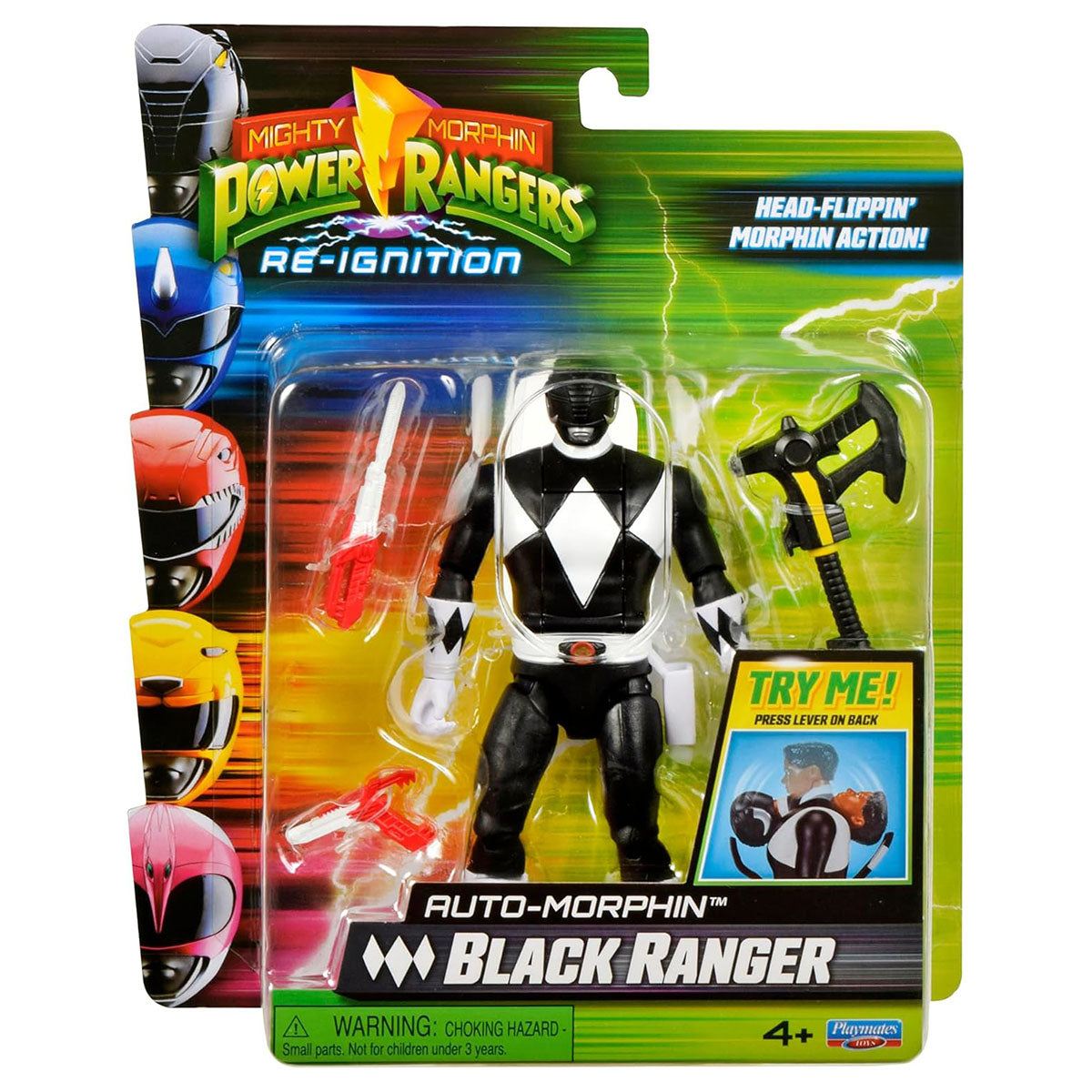 Mighty Morphin Power Rangers Re-Ignition: Auto Morphin Black Ranger Figure