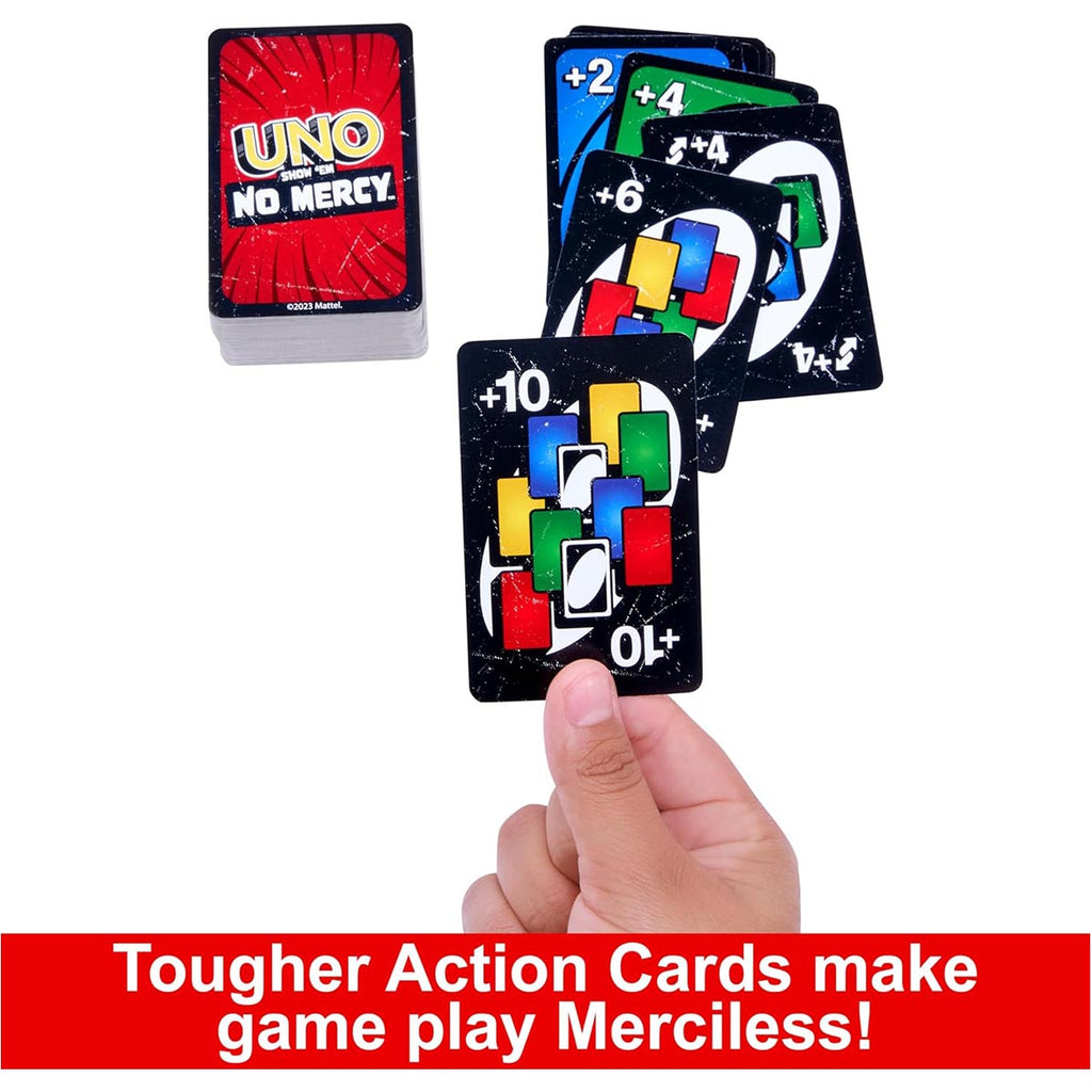UNO Show Em No Mercy gameplay cards action penalties setup