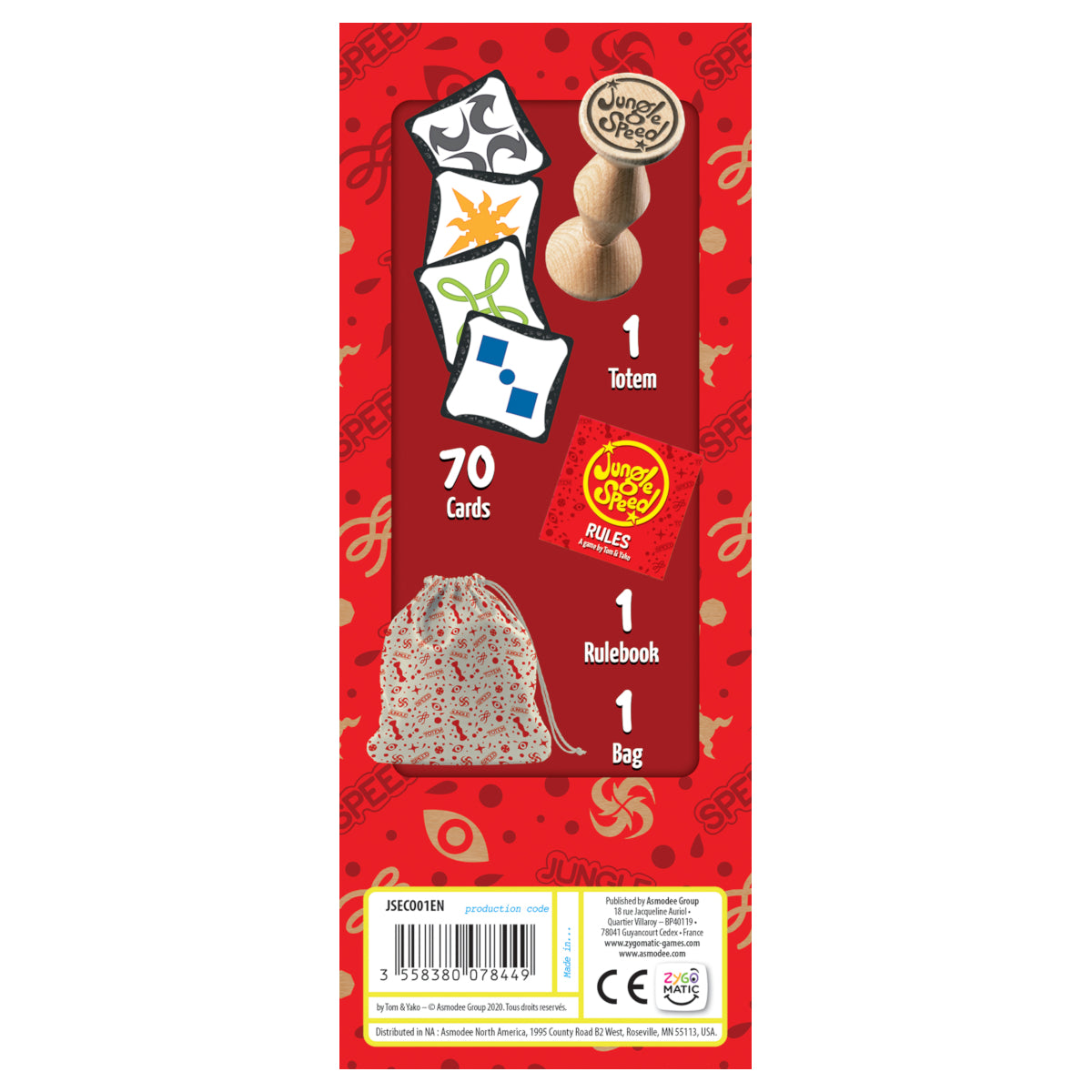 Jungle Speed Eco Edition board game box  back
