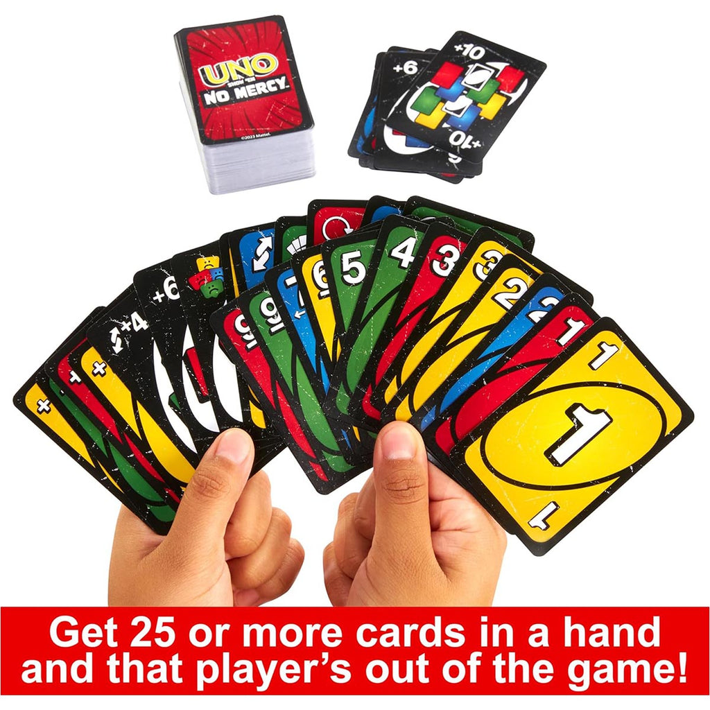 UNO Show Em No Mercy wild draw stack gameplay close up